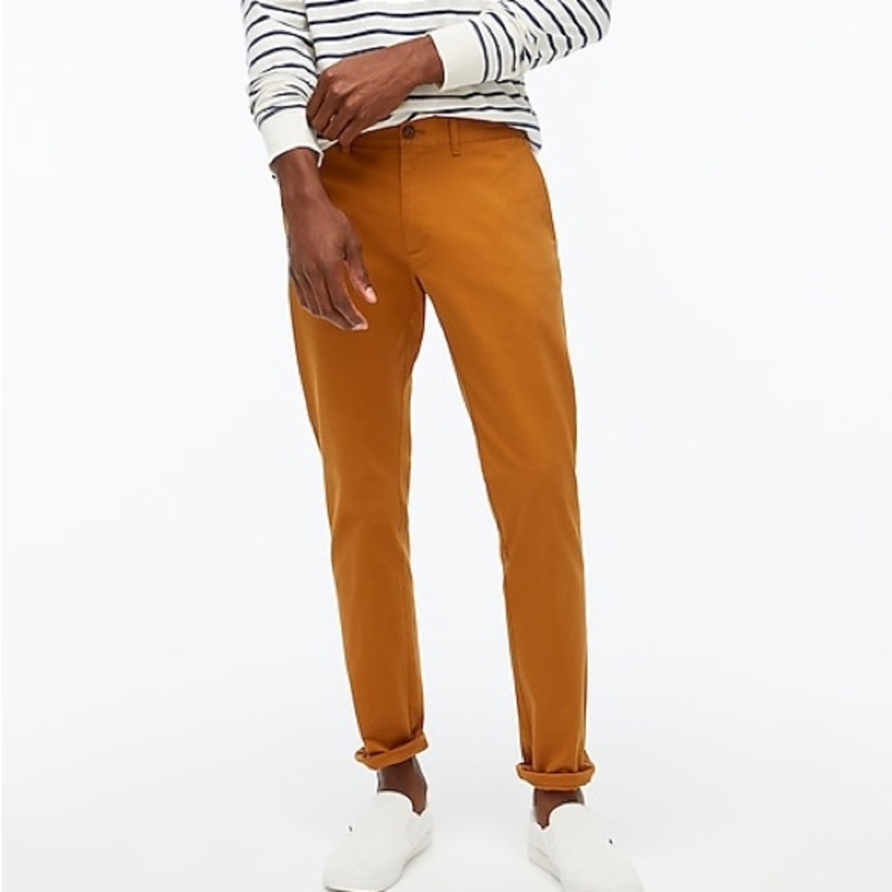 NWOT J. Crew Mercantile Slim Fit Flex Khaki Pants Baywood Brown Men’s Sz 36x32